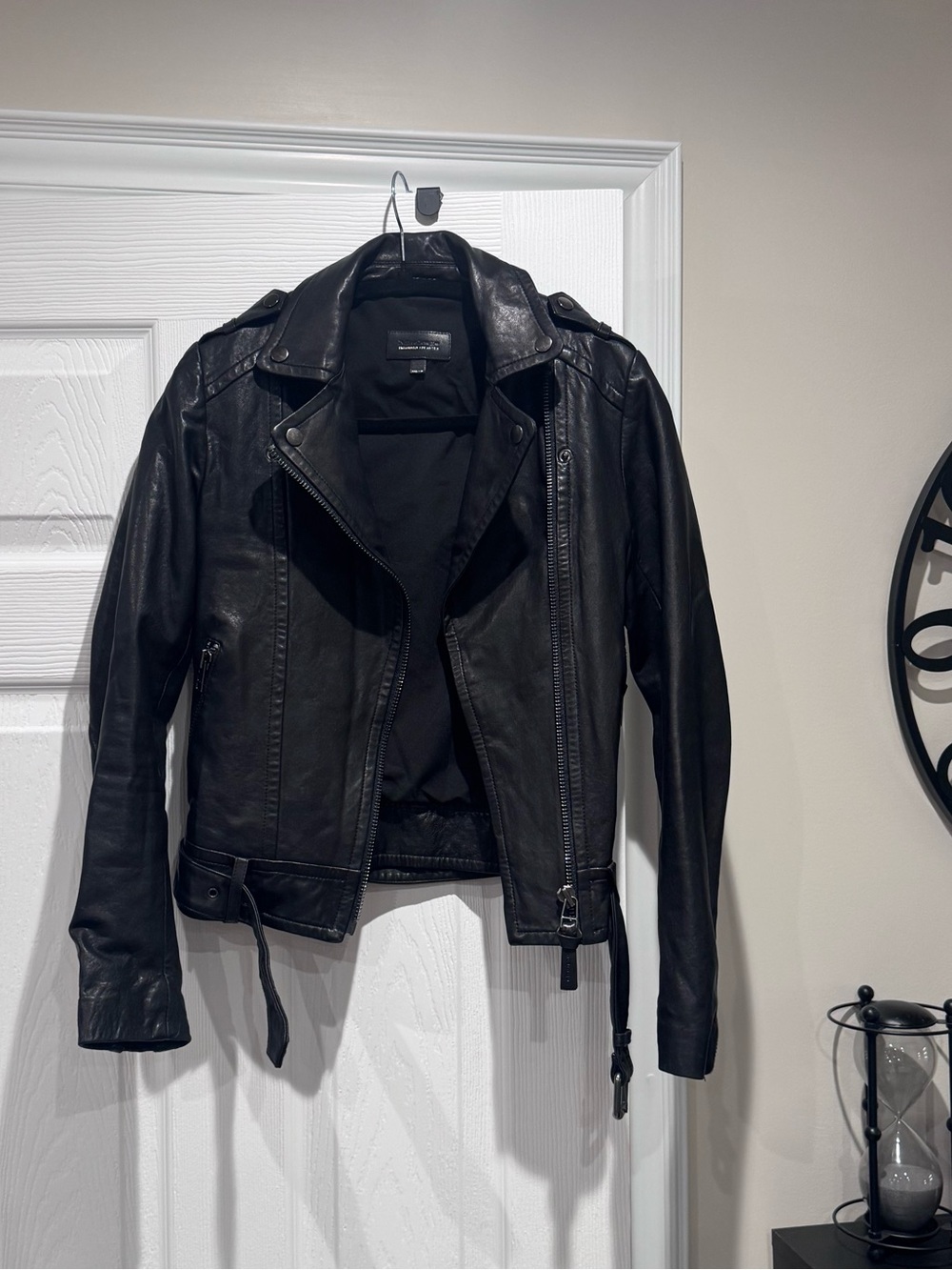 Aritzia Mackage Black Leather Moto Jacket